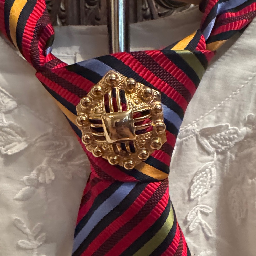 Vintage Jim Herron Silk Embellished Necktie Necklace